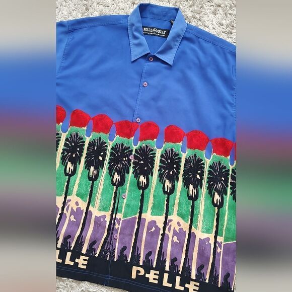 Rare Pelle Pelle Marc Buchanan Vintage Palm Tree Button Down Shirt Size XXL - Picture 7 of 7